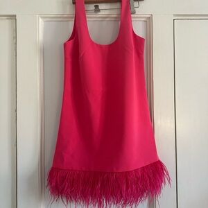 Likely pink feather dress